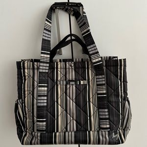 LUG 🖤 Yacht CarryAll Tote Shopper Boat Bag Love Stripe Black RARE LugLife Beach